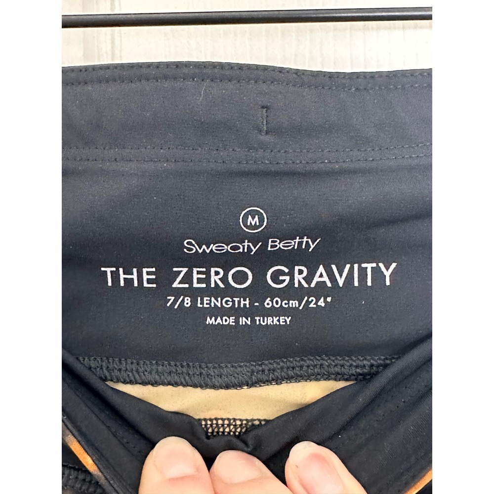 Sweaty Betty Zero Gravity 7/8 Running Leggings Black Orange Tortoise Size M - Picture 3 of 6